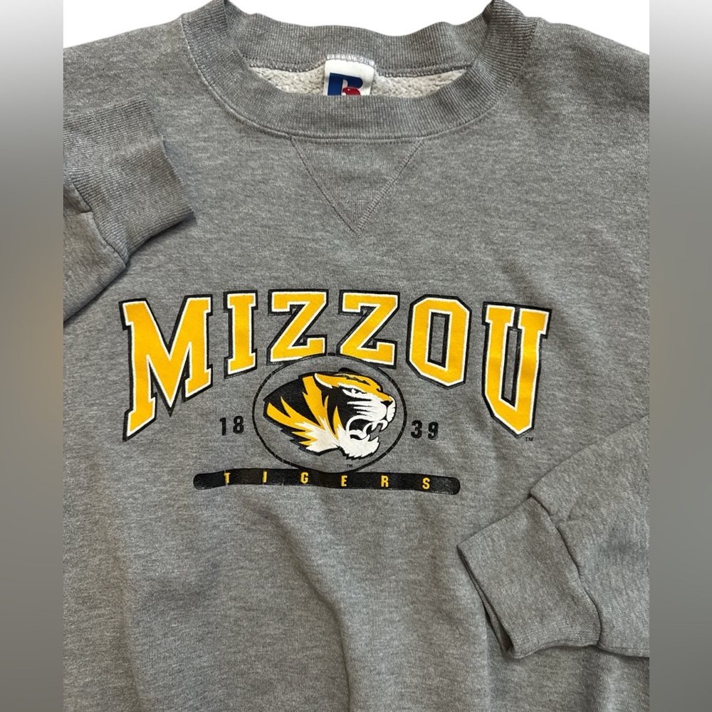 Vintage‎ Russell Athletic Missouri Tigers Women’s Gray Sweatshirt Size M Mizzou